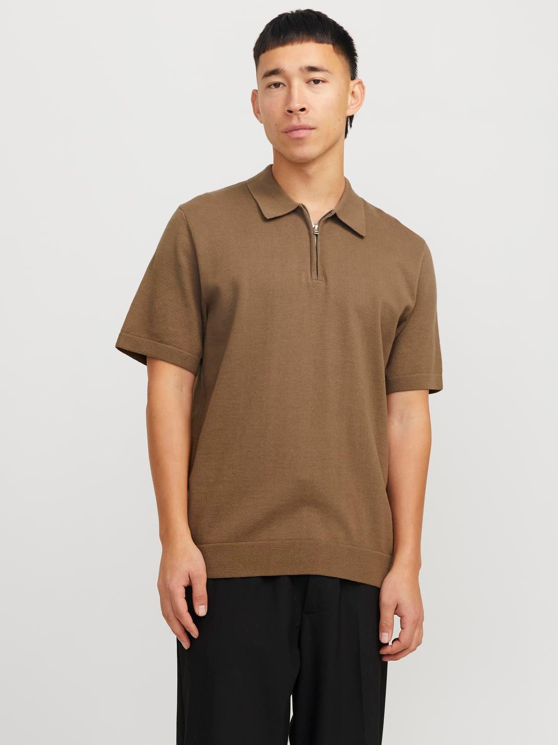 Einfarbig Poloshirt