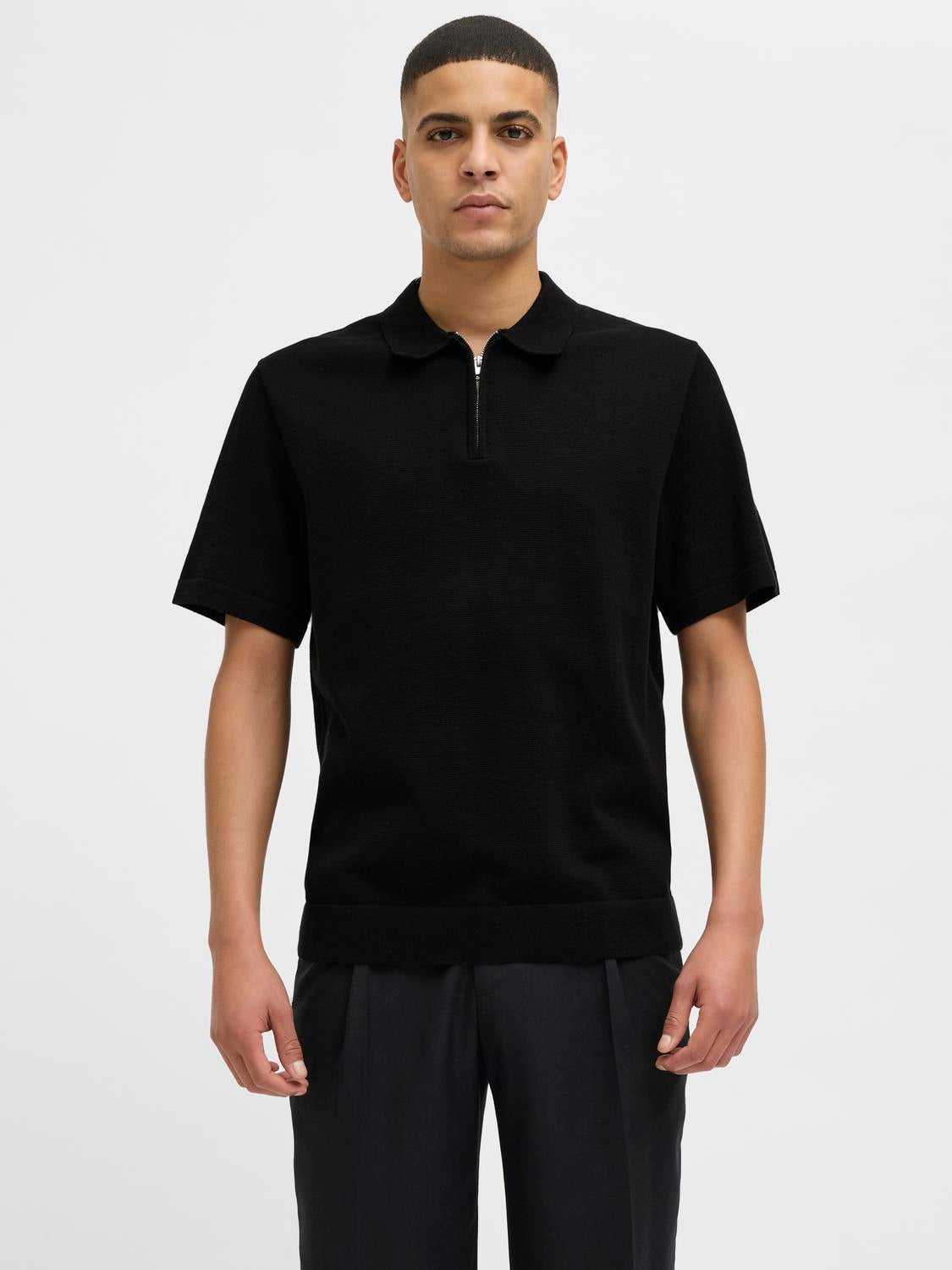 Einfarbig Poloshirt