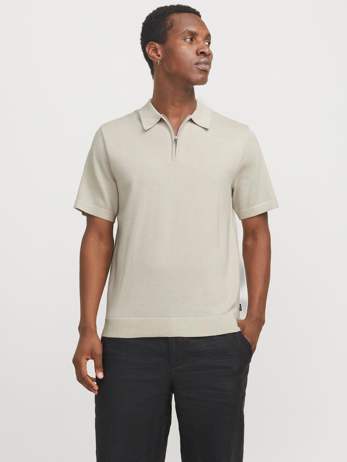 Einfarbig Poloshirt