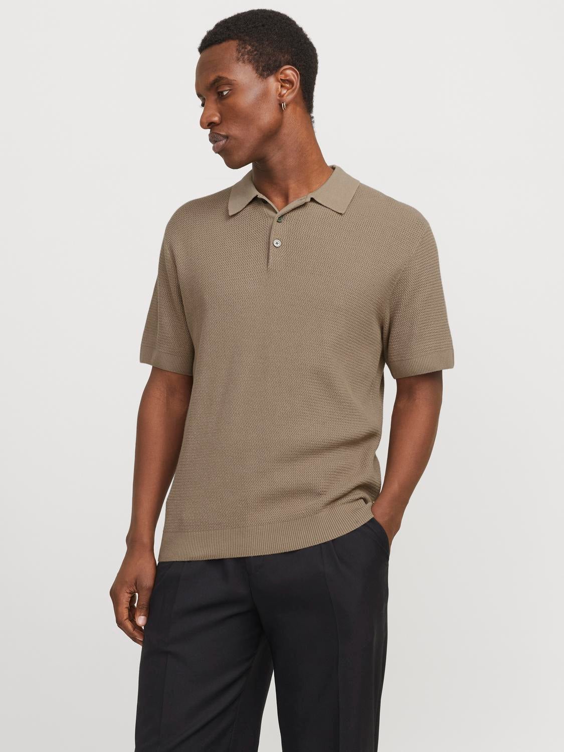 Einfarbig Poloshirt