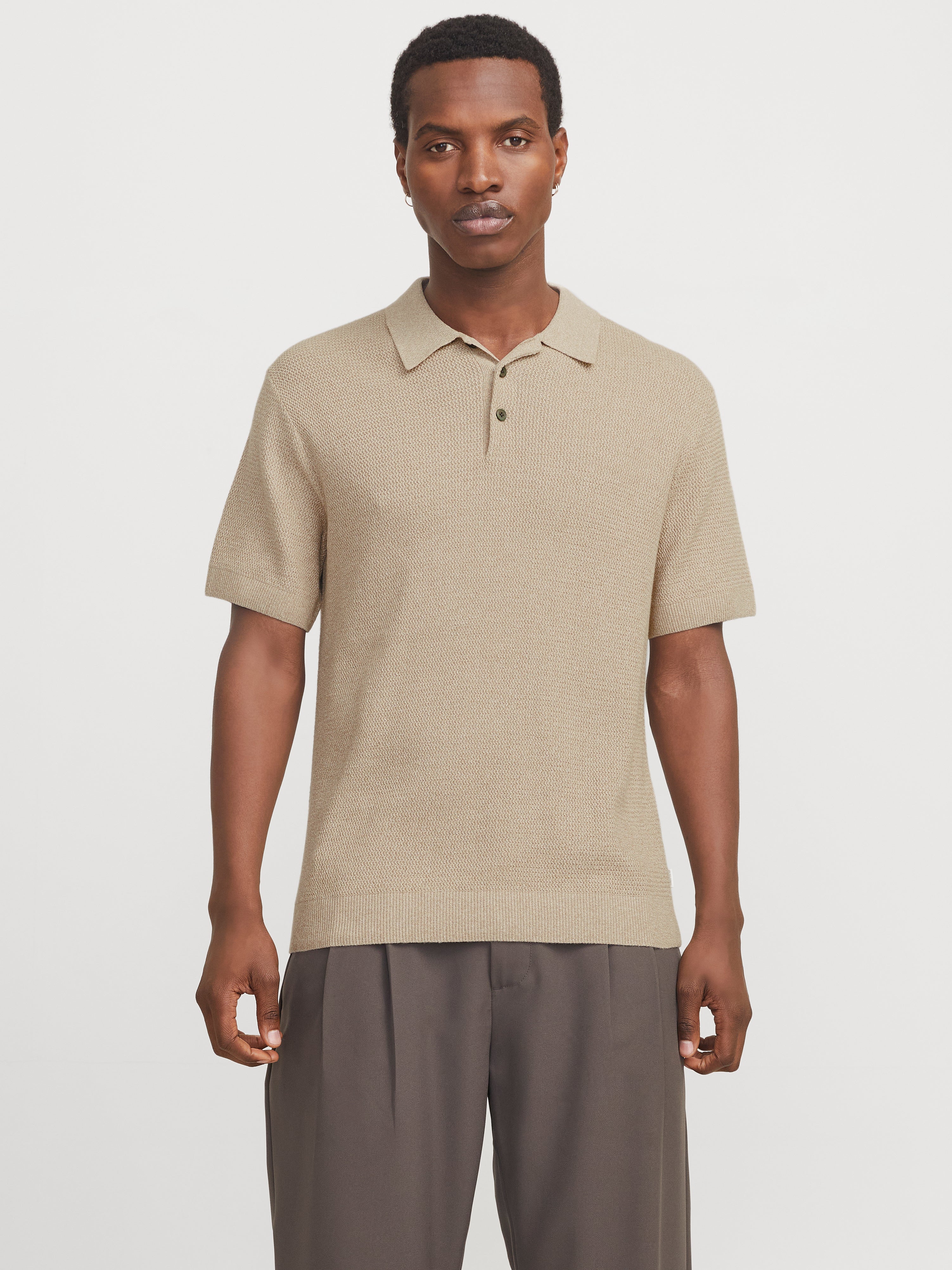 Einfarbig Poloshirt