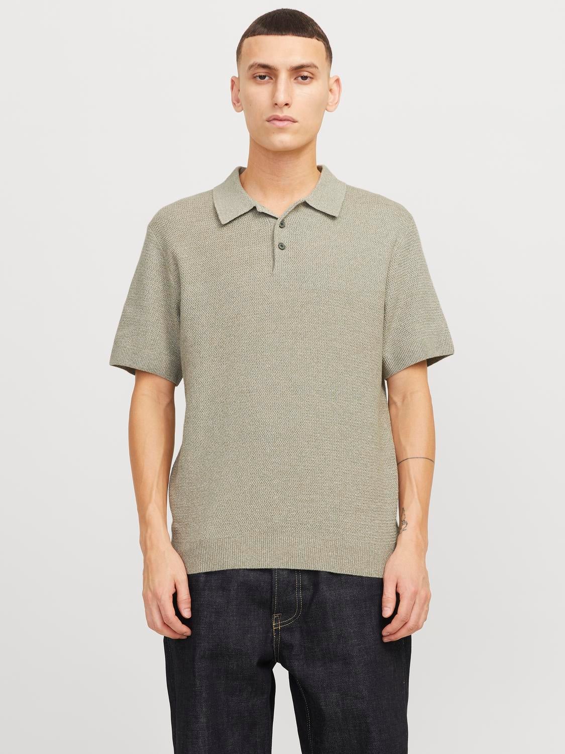 Einfarbig Poloshirt