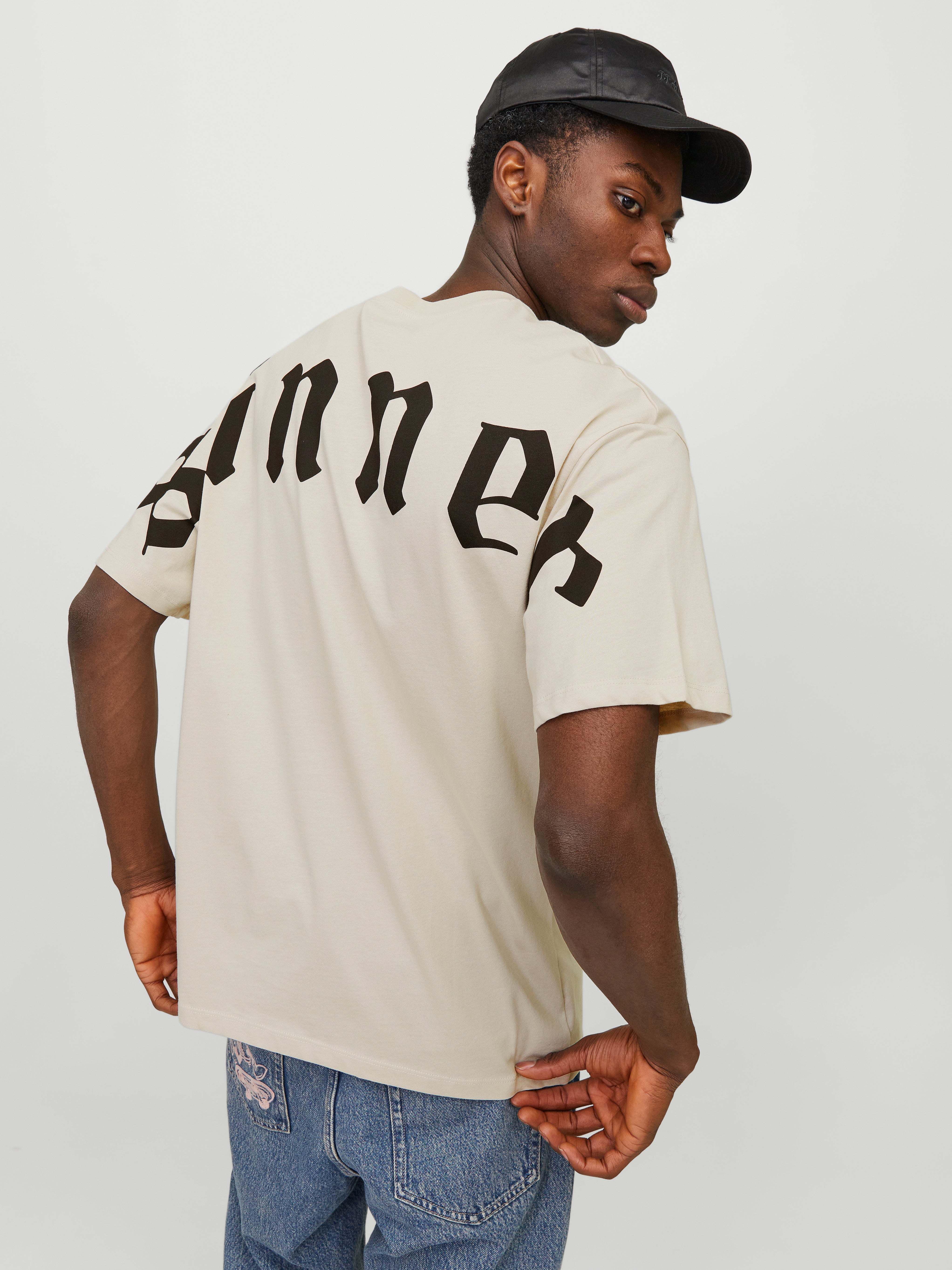 Gedruckt Rundhals T-shirt | Beige | Jack & Jones®