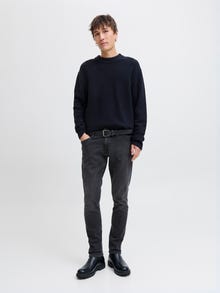 Jack & Jones JJIGLENN JJEVAN JJ 877 Jeans med slim fit -Black Denim - 12271962