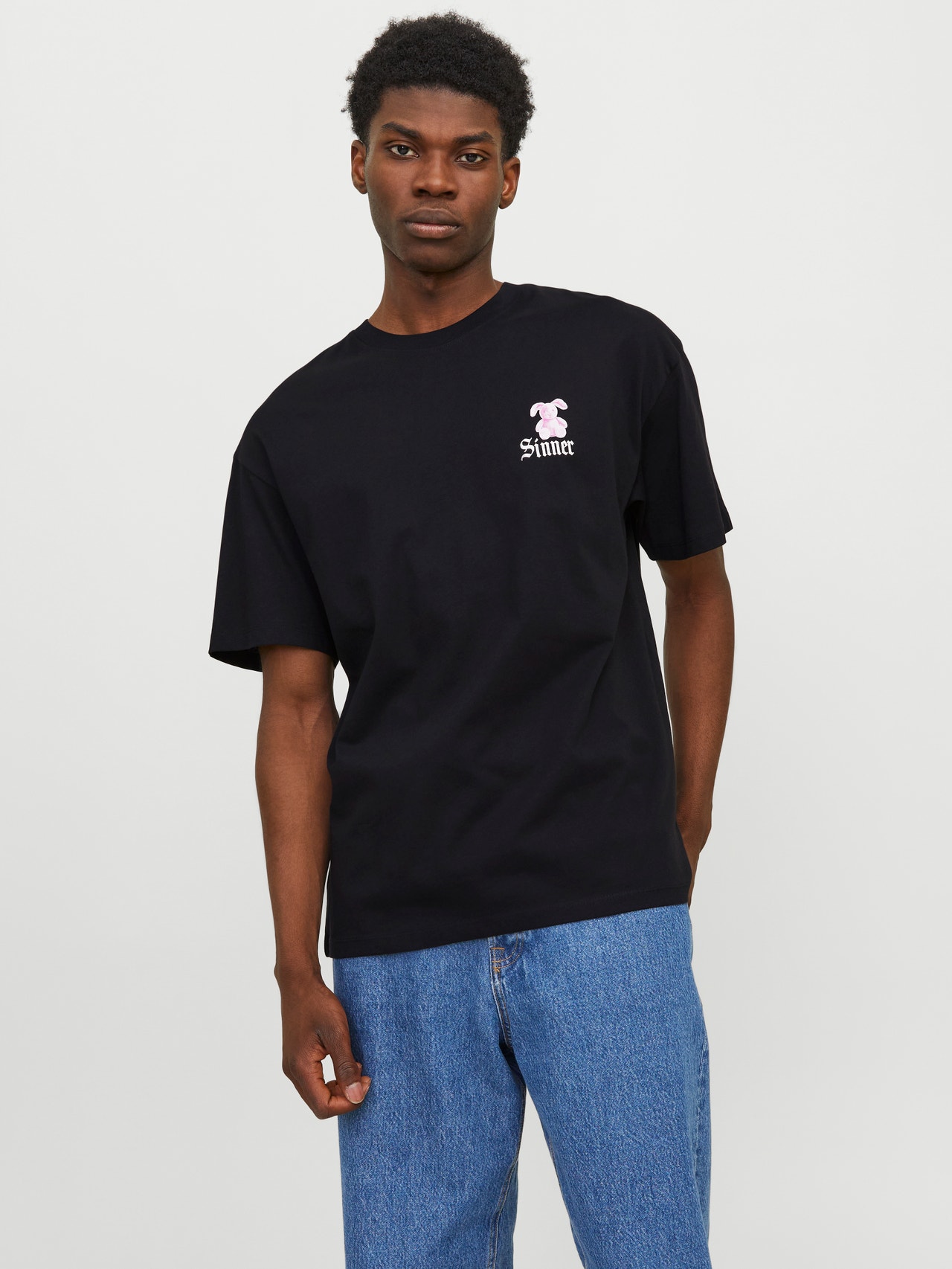Jack & Jones Nadruk Okrągły dekolt T-shirt -Black - 12271968