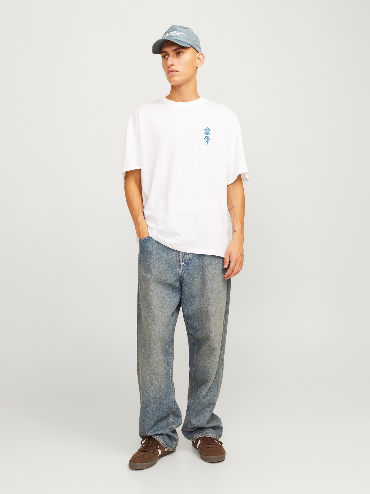 Jack & Jones Trükitud Ümmargune T-särk -Bright White - 12271973