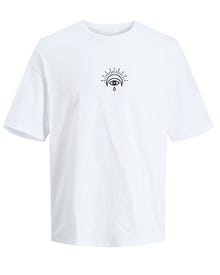 Jack & Jones Printed Round Neck T-shirt -Bright White - 12271980