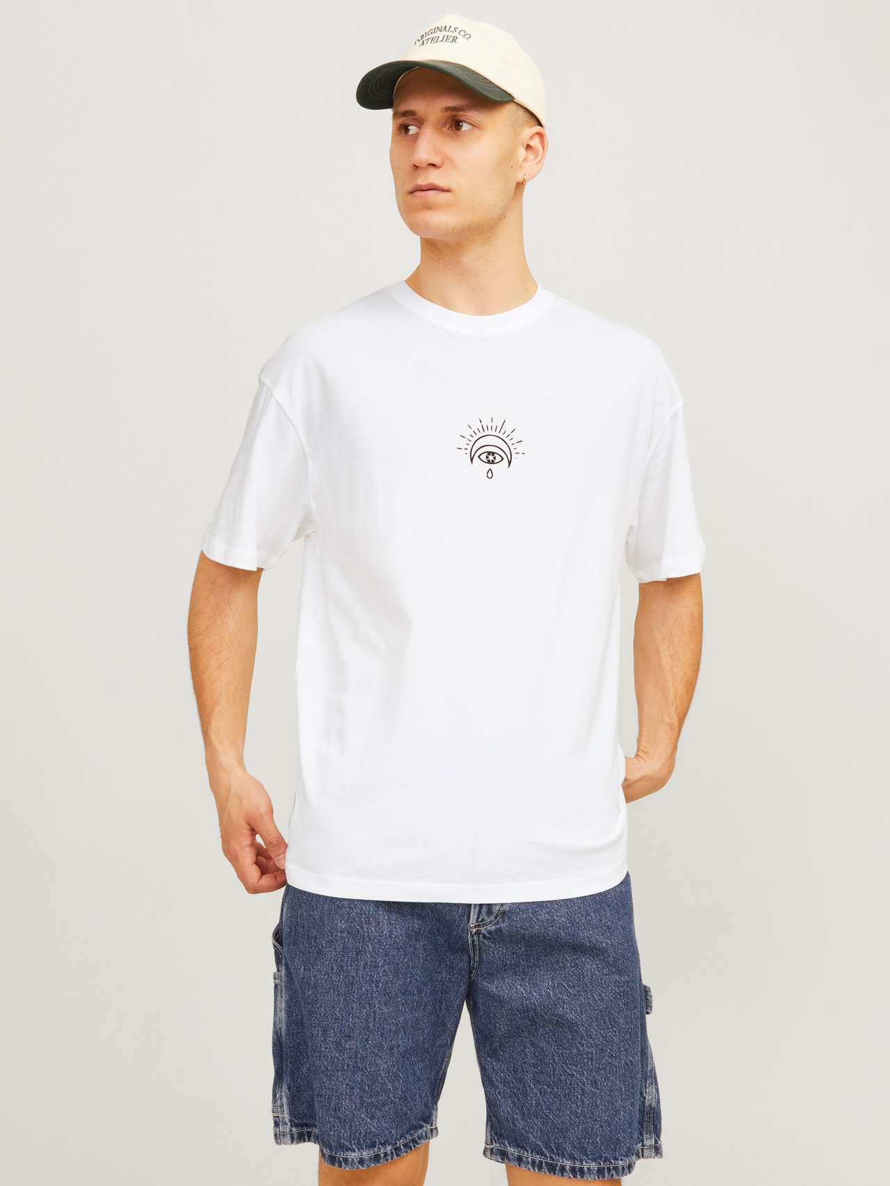 Jack & Jones Gedrukt Ronde hals T-shirt -Bright White - 12271980