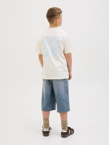 Jack & Jones Laisvas kirpimas Džinsiniai šortai Jaunimui -Blue Denim - 12272044