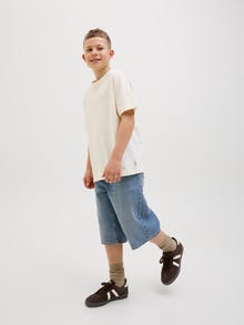 Jack & Jones Laisvas kirpimas Džinsiniai šortai Jaunimui -Blue Denim - 12272044