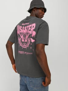 Jack & Jones Nadruk Okrągły dekolt T-shirt -Asphalt - 12272174