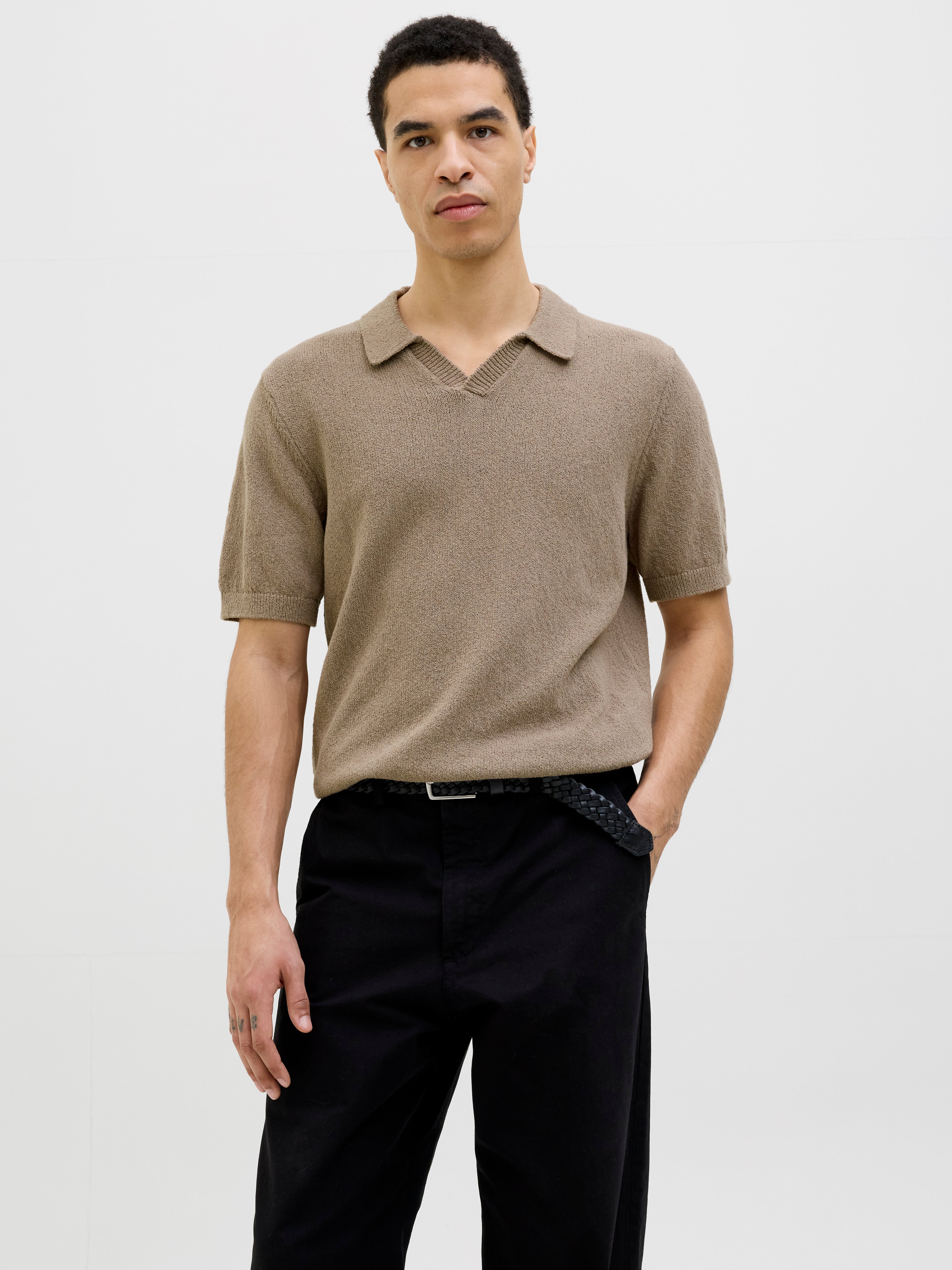 Einfarbig Poloshirt
