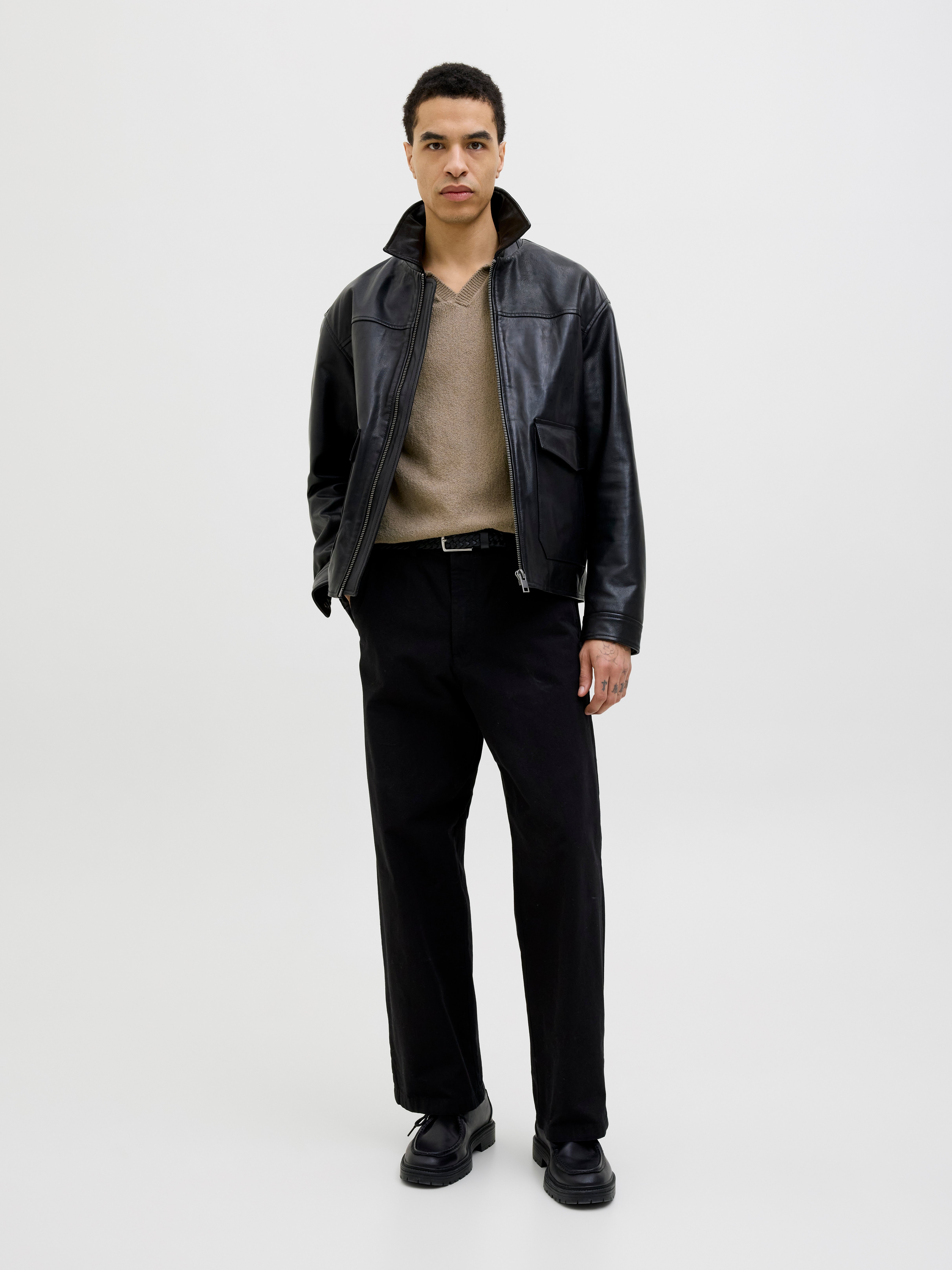 Thumbnail - Einfarbig Gestricktes Polo