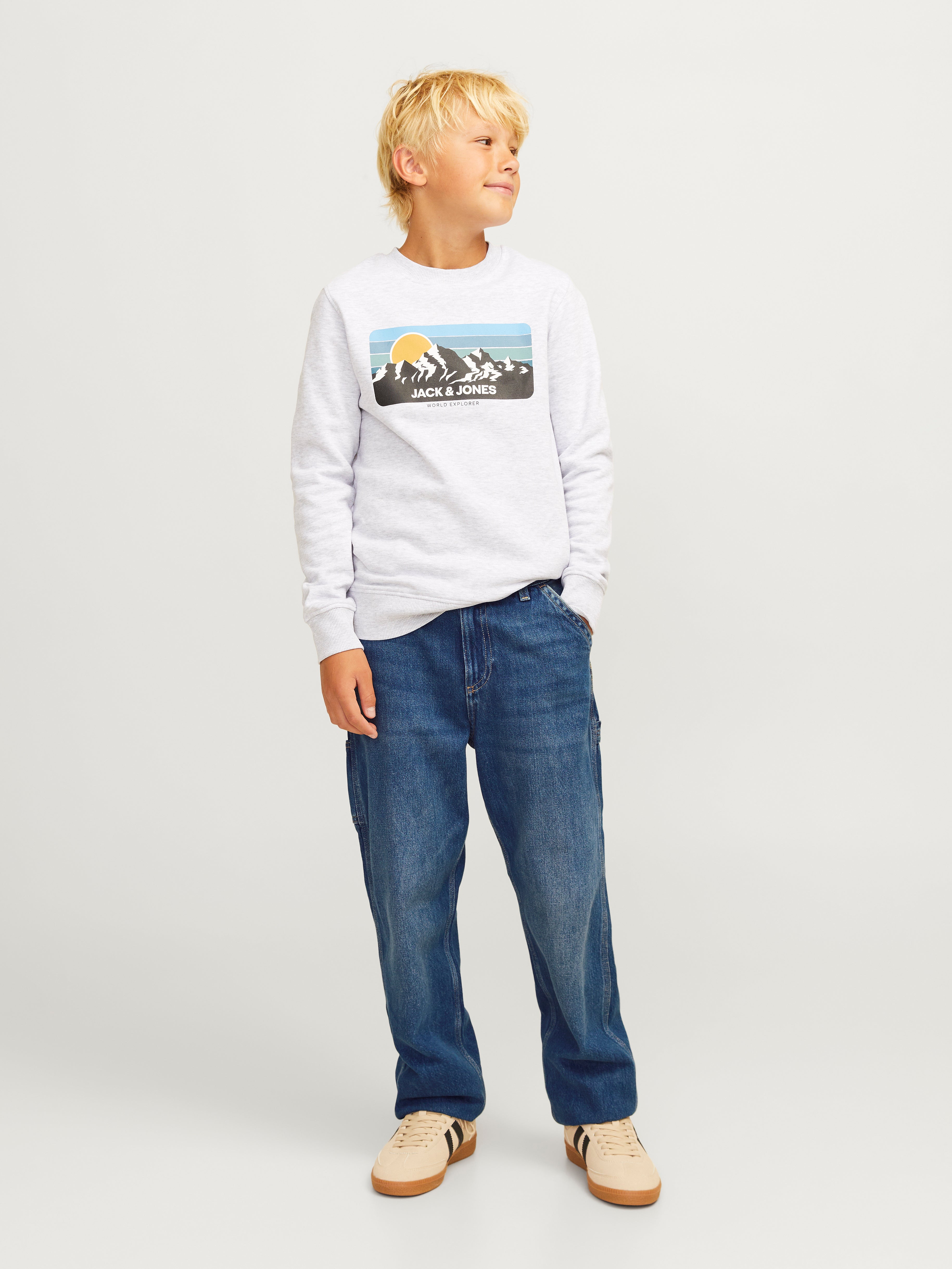 JJICHRIS JJCARPENTER MF 993 JNR Relaxed Fit Jeans Voor jongens