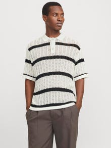 Jack & Jones W paski Koszula polo -Sea Salt - 12272580