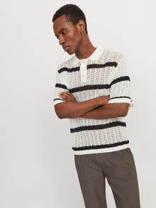 Jack & Jones Striped Polo -Sea Salt - 12272580