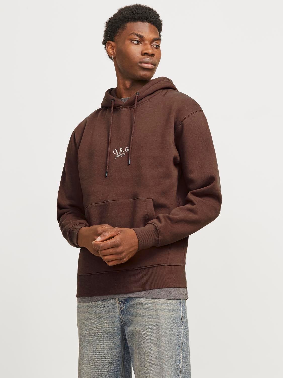 Logo Hoodie | Medium Brown | Jack & Jones® Logo Hoodie | Medium Brown | Jack & Jones®