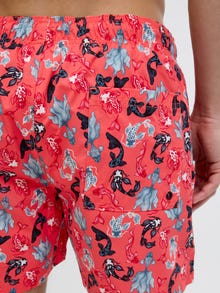 Jack & Jones Klasikinis kirpimas Maudymosi šortai -Hot Coral - 12272809