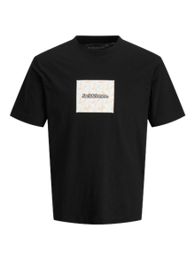 Jack & Jones T-shirt Logo Col ras du cou -Black - 12272993