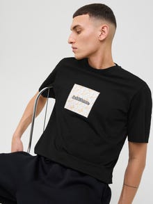 Jack & Jones T-shirt Logo Col ras du cou -Black - 12272993