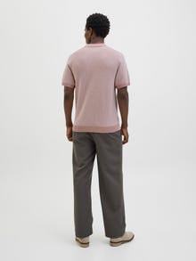 Jack & Jones Ensfarvet Striktrøje -Adobe Rose - 12273012