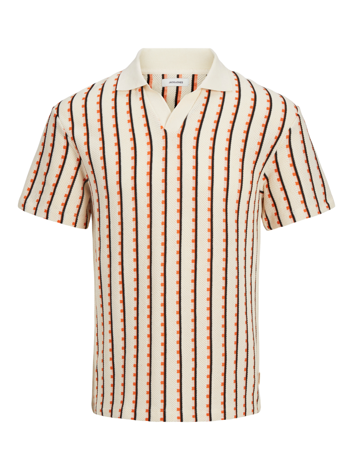 Jack & Jones Striped Resort collar Polo -Ecru - 12273103