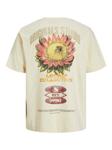Jack & Jones Back printet Crewneck T-shirt -Antique White - 12273160