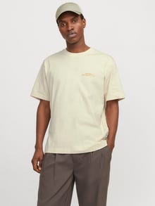Jack & Jones Back printet Crewneck T-shirt -Antique White - 12273160