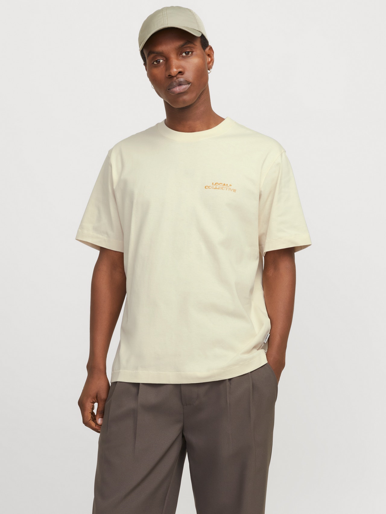 Achterkant bedrukt Ronde hals T-shirts | Gebroken Wit | Jack & Jones®