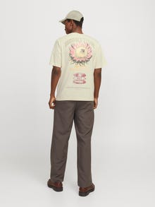 Jack & Jones Back printet Crewneck T-shirt -Antique White - 12273160