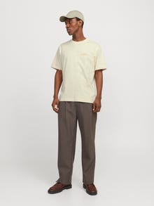 Jack & Jones Back printet Crewneck T-shirt -Antique White - 12273160