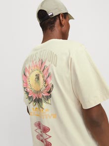 Jack & Jones Back printet Crewneck T-shirt -Antique White - 12273160