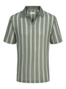 Jack & Jones Gestreift Resort Kragen T-shirt -Laurel Wreath - 12273316
