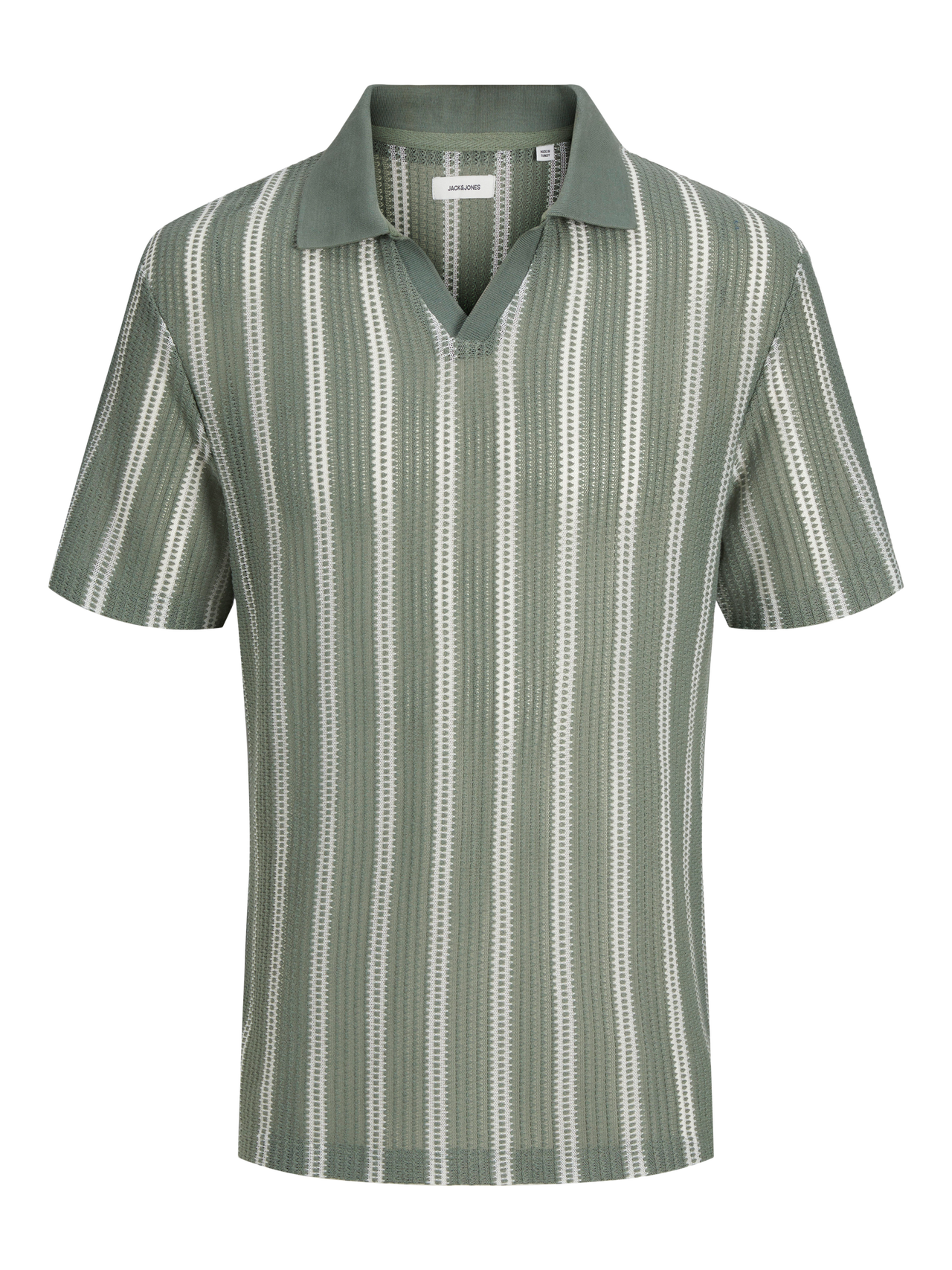 Jack & Jones Strepen Resort kraag T-shirt -Laurel Wreath - 12273316