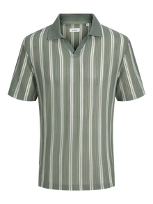 Jack & Jones Striped Resort Collar Polo -Laurel Wreath - 12273316