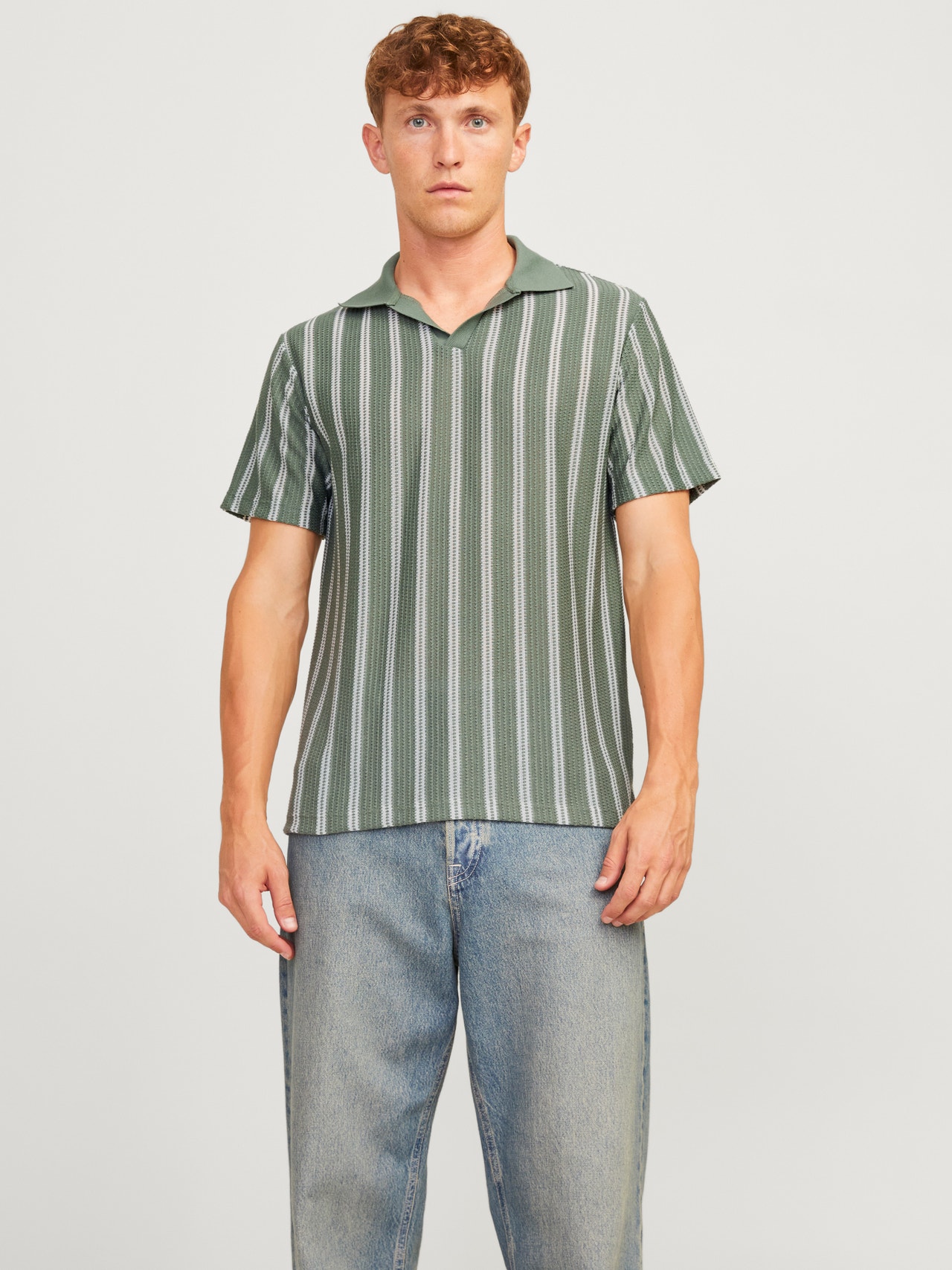 Jack & Jones Gestreift Resort Kragen Polo -Laurel Wreath - 12273316