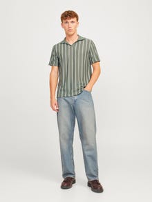 Jack & Jones Stribet Resort-krave Polo -Laurel Wreath - 12273316