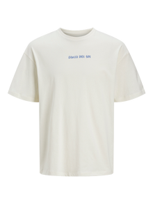Jack & Jones Gedruckt Rundhals T-shirt -Egret - 12273405