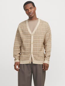 Jack & Jones All Over Print Kardigan -Tannin - 12273410