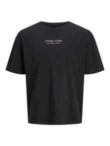 Jack & Jones Printet Crewneck T-shirt -Black - 12273433