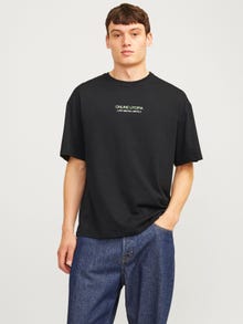 Jack & Jones Printed Crew neck T-shirt -Black - 12273433