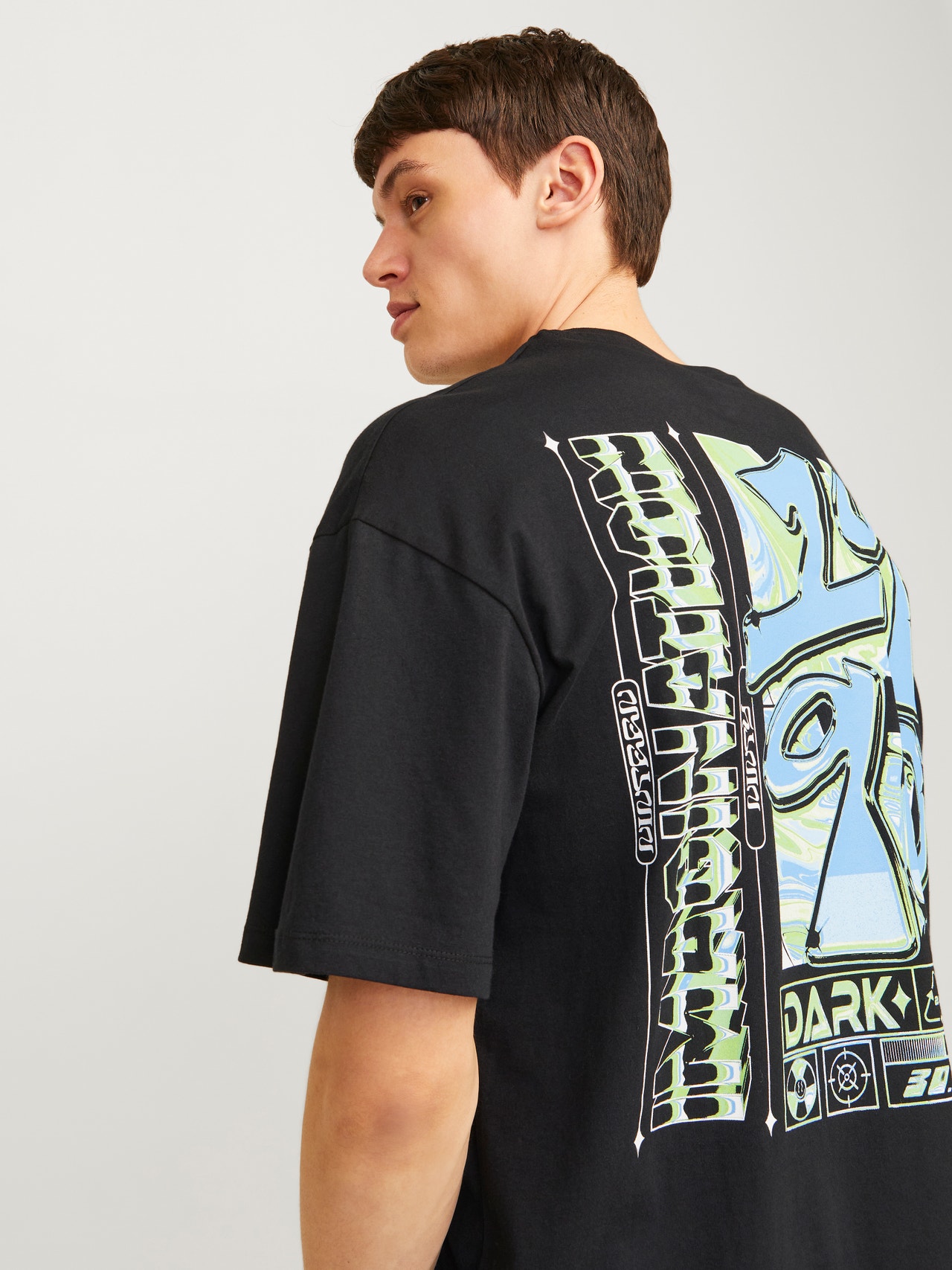 Jack & Jones Printed Crew neck T-shirt -Black - 12273433
