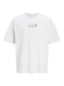 Jack & Jones Gedrukt Ronde hals T-shirt -Bright White - 12273438