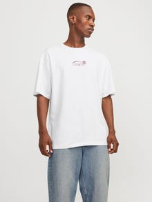 Jack & Jones Printed Crew neck T-shirt -Bright White - 12273438