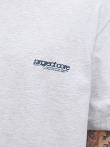 Jack & Jones Backprintet T-shirt -White Melange - 12273442