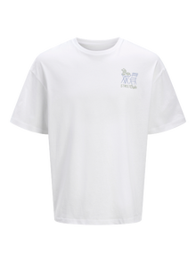 Jack & Jones Gedrukt Ronde hals T-shirt -Bright White - 12273443