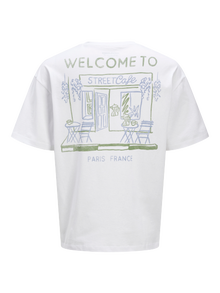 Jack & Jones Printed Crew neck T-shirt -Bright White - 12273443