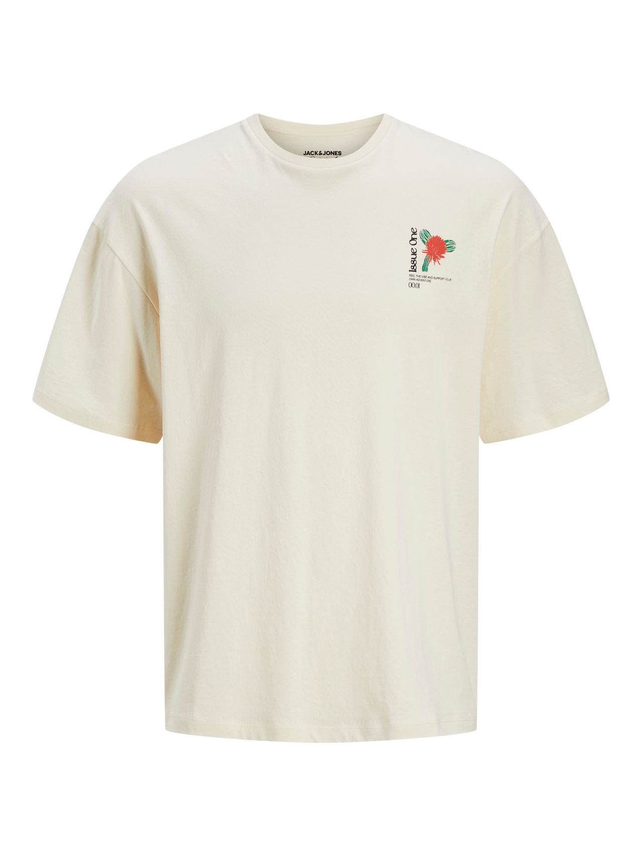 Jack & Jones Printed Crew neck T-shirt -Buttercream - 12273455