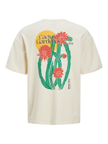 Jack & Jones Bedrukt Ronde hals T-shirt -Buttercream - 12273455