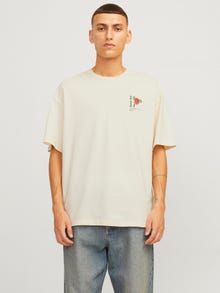 Jack & Jones Gedruckt Rundhals T-shirt -Buttercream - 12273455